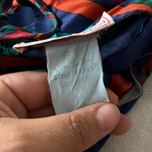 Vintage 80s Rare Joseph Magnin Palm Leaf Lace Up Back Midi Dress - Picture 3 of 10